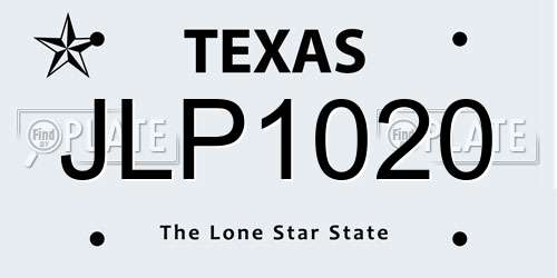 JLP1020 Texas License Plate