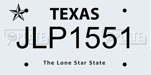 JLP1551 Texas License Plate