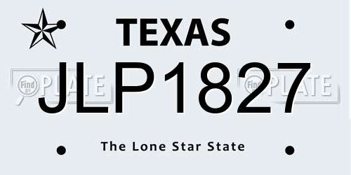 JLP1827 Texas License Plate