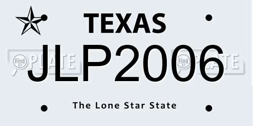 JLP2006 Texas License Plate