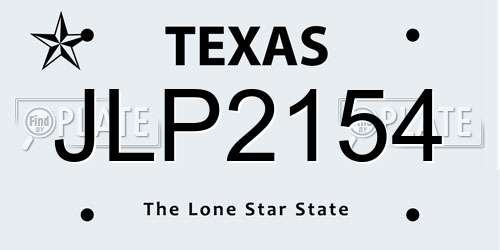 JLP2154 Texas License Plate