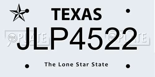 JLP4522 Texas License Plate