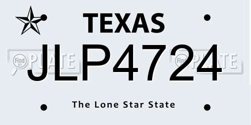 JLP4724 Texas License Plate