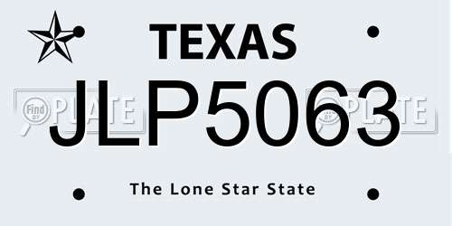 JLP5063 Texas License Plate