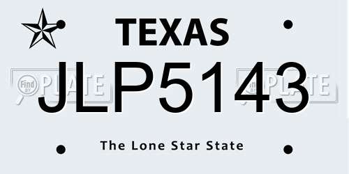 JLP5143 Texas License Plate