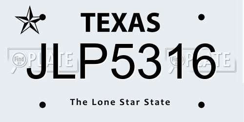 JLP5316 Texas License Plate