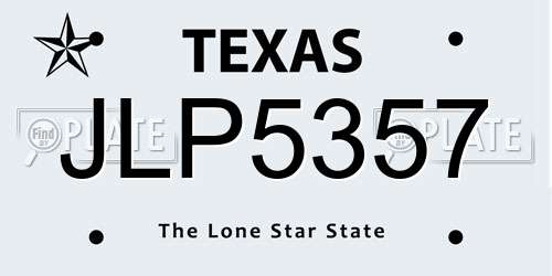 JLP5357 Texas License Plate
