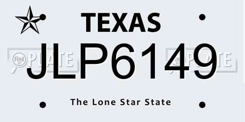JLP6149 Texas License Plate
