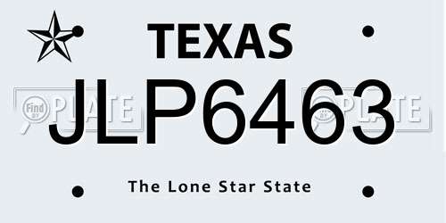 JLP6463 Texas License Plate