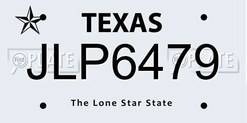 JLP6479 Texas License Plate