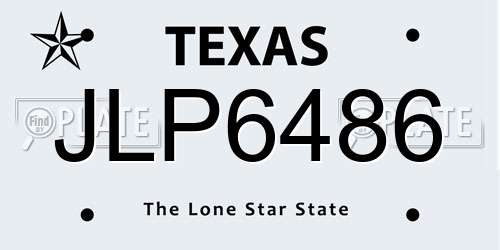 JLP6486 Texas License Plate