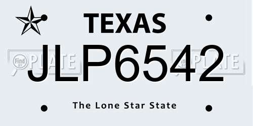 JLP6542 Texas License Plate