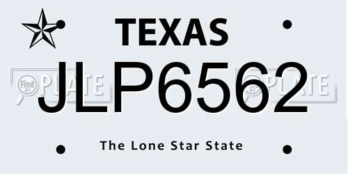 JLP6562 Texas License Plate