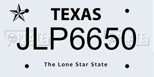 JLP6650 Texas License Plate
