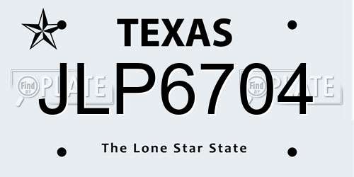 JLP6704 Texas License Plate
