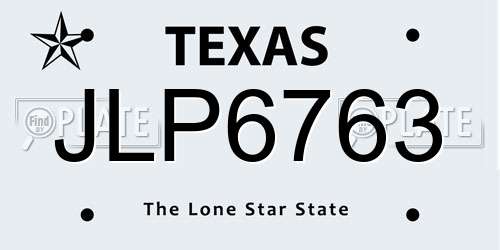 JLP6763 Texas License Plate