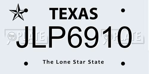JLP6910 Texas License Plate