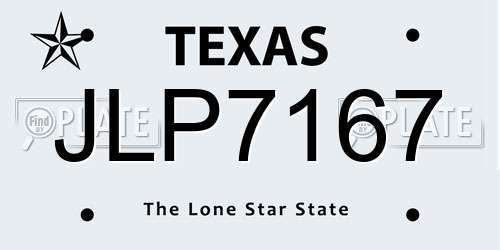 JLP7167 Texas License Plate