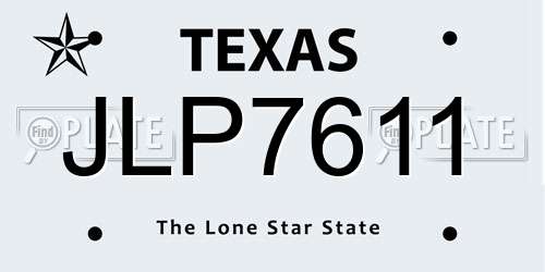 JLP7611 Texas License Plate