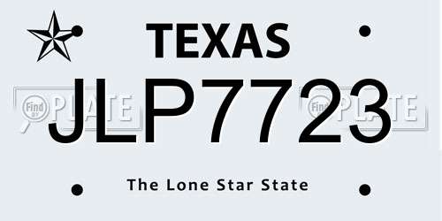 JLP7723 Texas License Plate