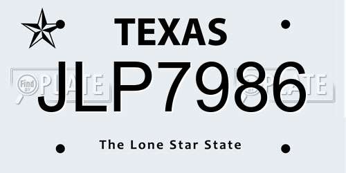 JLP7986 Texas License Plate