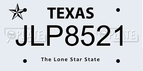 JLP8521 Texas License Plate