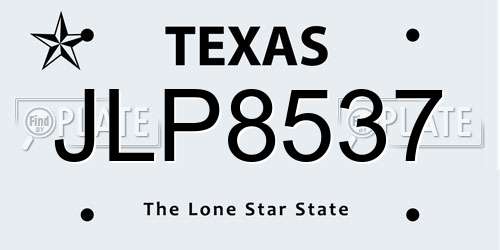 JLP8537 Texas License Plate