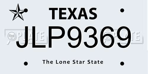 JLP9369 Texas License Plate