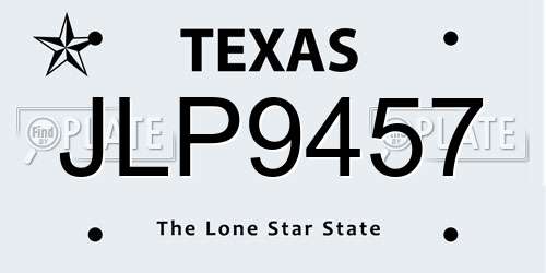 JLP9457 Texas License Plate
