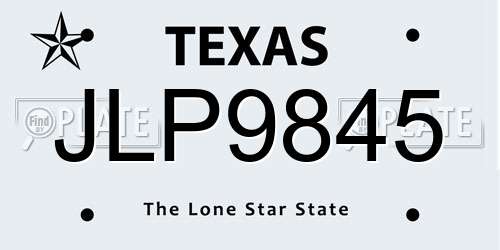 JLP9845 Texas License Plate