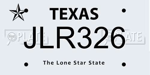 JLR326 Texas License Plate