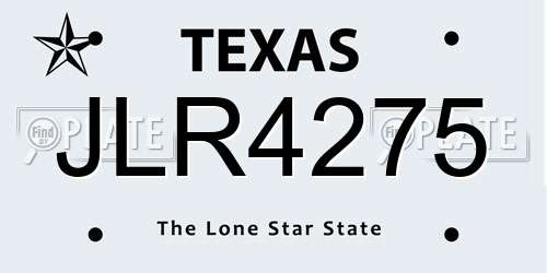 JLR4275 Texas License Plate