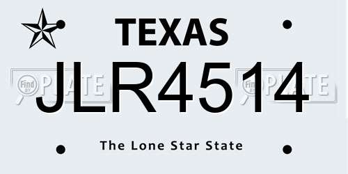 JLR4514 Texas License Plate