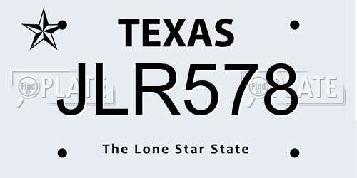 JLR578 Texas License Plate