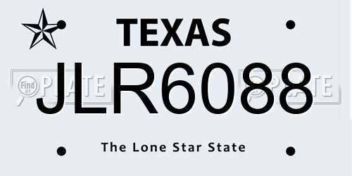 JLR6088 Texas License Plate