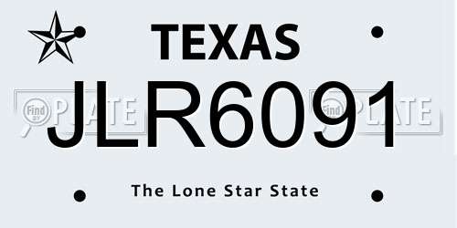 JLR6091 Texas License Plate