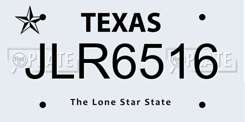JLR6516 Texas License Plate