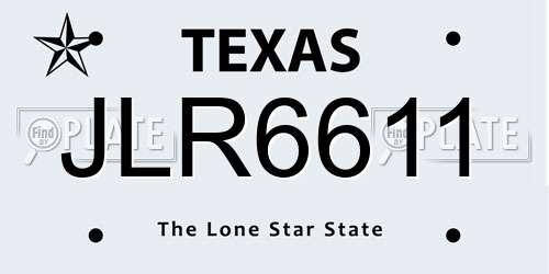 JLR6611 Texas License Plate