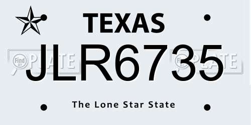 JLR6735 Texas License Plate