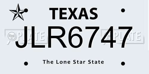 JLR6747 Texas License Plate