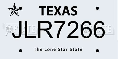 JLR7266 Texas License Plate