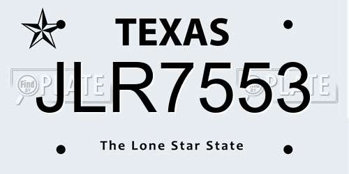 JLR7553 Texas License Plate
