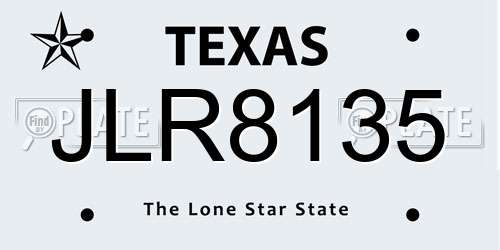 JLR8135 Texas License Plate