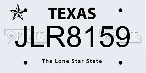 JLR8159 Texas License Plate
