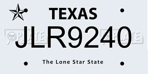 JLR9240 Texas License Plate