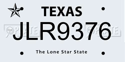 JLR9376 Texas License Plate