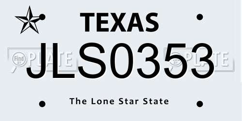 JLS0353 Texas License Plate