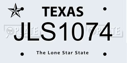 JLS1074 Texas License Plate