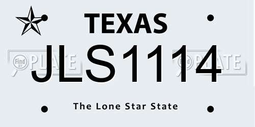JLS1114 Texas License Plate