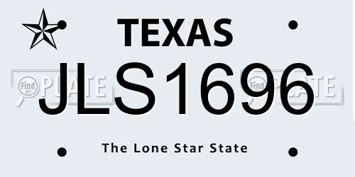 JLS1696 Texas License Plate